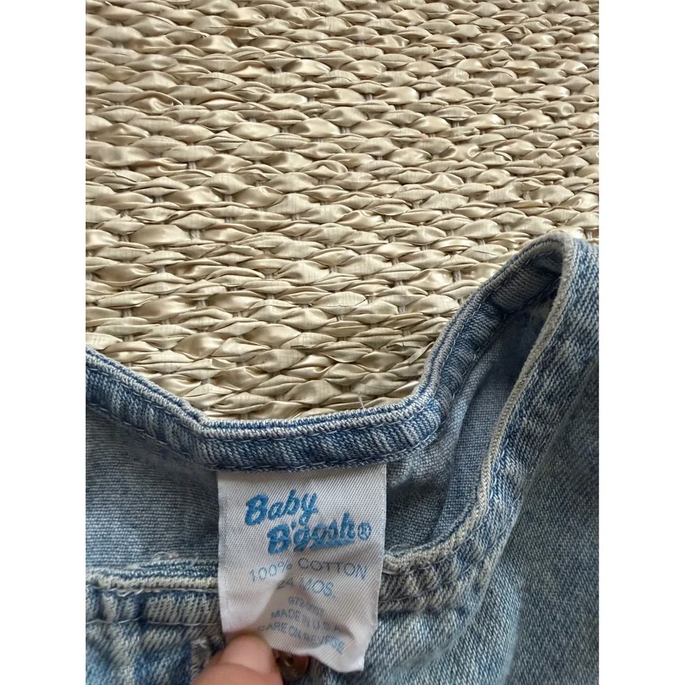 Vintage Baby OshKosh Bgosh Denim Jumper Dress Light Wash Blue 24 Months USA Made